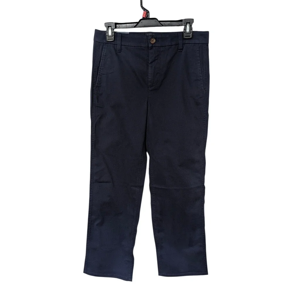 J.Crew Everyday Chino Pant Navy Blue Straight Leg Trousers Womens 8 Petite